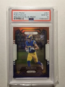 Puka Nacua RC 2023 Panini Prizm Red White Blue RC PSA 10 RAMS #357 - Bild 1 von 3