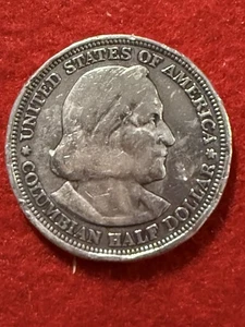 Circulated 1892 Columbian Commemorative Silver Half Dollar Coin - Picture 1 of 4
