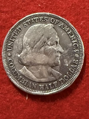 Circulated 1892 Columbian Commemorative Silver Half Dollar Coin - Image 1 of 4