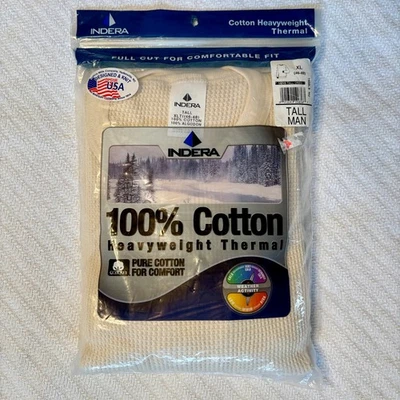Camisa interior larga Indera Heavyweight Thermal Crew XL alta (46-48) 100 % algodón Foto 1 de 4