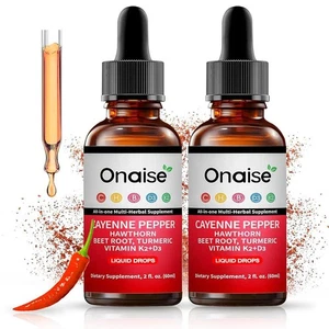 ONAISE Gocce di Caienna - Integratore liquido gocce di pepe di Caienna NUOVO I7V7 W1V5 - Foto 1 di 8