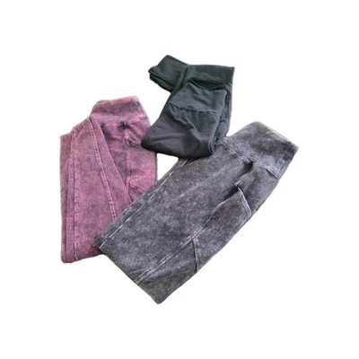 Lot of 3 Women’s Leggings Size M Zenana & Heart & Hips Black + Acid Wash - Image 1 of 4