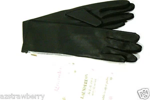 Grandoe Vintage Brand New Ladies black Gloves S6 soapable leather acrylic orlon - Picture 1 of 4