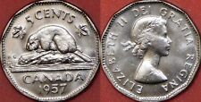Brilliant Uncirculated 1957 Canada 5 Cents From Mint's Roll