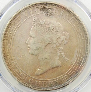 1868 China Hong Kong Victoria Dollar Coin $1 - Certified PCGS VF Details - Rare! - Picture 1 of 5