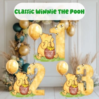 Letrero de patio de decoración de fiesta Winnie-the-Pooh primer cumpleaños Foto 1 de 4