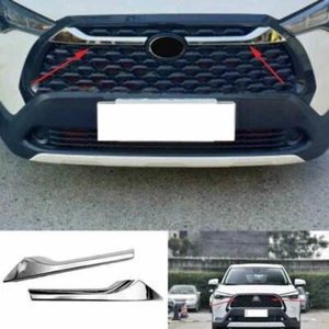 Chrome Front Bumper Grille Grill Cover Trim For Toyota Corolla Cross 2020-2023 - Imagen 1 de 6