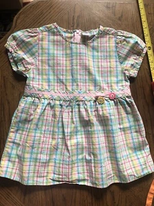 Gymboree Happy Rainbow 12 Swing Top Plaid Cotton Zip Vintage 2009 Shirt Girls - Picture 1 of 6