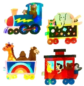 CHOO CHOO TRAIN with ANIMALS Prismatic Sandylion Stickers **RARE** *VINTAGE* - Picture 1 of 1