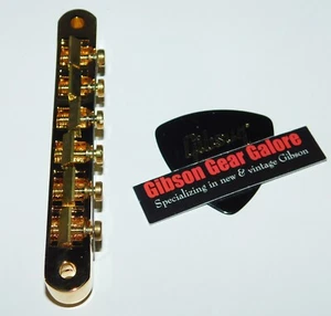 Gibson Les Paul Bridge ABR-1 Tune-o-matic Gold Guitar Parts R9 Custom T Project - Foto 1 di 4