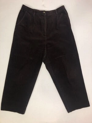 Pantalones de pana Pendleton para mujer 14 marrón tiro alto 100 % algodón 32x26 puño de 8,5" Foto 1 de 4