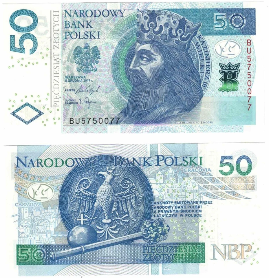 2017 (2018) Poland 50 Zlotych Banknote UNC  P185b - Image 1 of 1