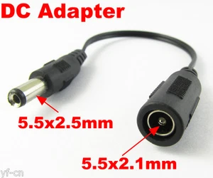 50pcs 17cm DC Power Adapter Convert Cable 5.5x2.1mm Female to 5.5x2.5mm Male - Picture 1 of 5