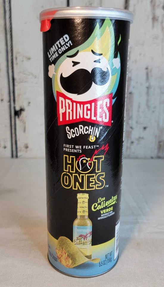 PRINGLES HOT ONES Los Calientes Verde EDIÇÃO LIMITADA LACRADA FECHADA 5,5 oz - Imagem 1 de 4