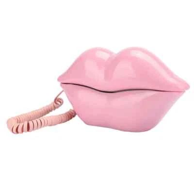 European Style Home Landline Phone Fashionable Lip Shaped Phone Desktop Mouth - Image 1 of 4