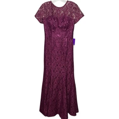 JJ’s House Purple Floral Lace Floor-Length Gown Size 10 Special Occasion Dress - Image 1 of 4