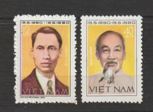 Estampillas de Vietnam 1980 Ho Chi Minh 90 aniversario de nacimiento Sc # 1060 - 1061 MNH  - Imagen 1 de 1
