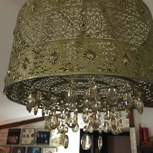 Easy Fit Moroccan Style Gold Ceiling Pendant Drum Light Shade for Living Room Be - Picture 1 of 1