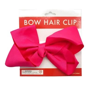Hot Pink Bow Hair Clip Neon Hair Accessories Girls Womens Kids Barbie Hairstyles - Picture 1 of 2