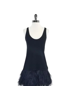 THEORY Feather Trim  Dress / Size M - Picture 1 of 4