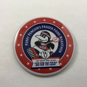 DE COLECCIÓN PERRY PENGUIN'S FROZEN FOOD MARATHON / Publicidad Logo Promo Botón Pinback - Imagen 1 de 2