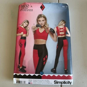 Simplicity Pattern 8632 Sz 6-24 Knit Sports Bra 30A-44G Top Leggings Gym - Picture 1 of 6