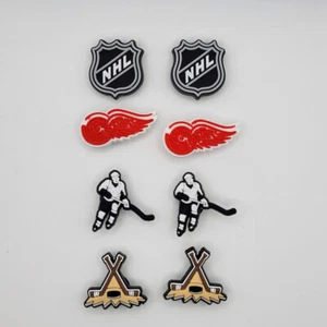 NHL Detroit Red Wings Hockey Team For Crocs Shoe Charms - 8 Pieces - Picture 1 of 1