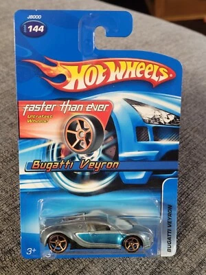 Hot Wheels ~2006 FTE #144  Bugatti Veyron Blue/Silver Carded 1/64 - Image 1 of 4