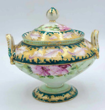 Antique Art Deco Hand Painted Sugar Bowl 5"H. Unmarked.