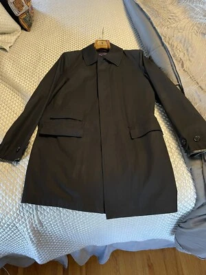 $1995 Ralph Lauren Etiqueta Púrpura Cuero Negro Recortado 3/4 Abrigo de Conducción Chaqueta M Foto 1 de 4