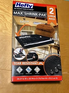 NEW Hefty Max Shrink-Pak Portable Closet & Garage Organizer Bags-Set of 2 Large - Picture 1 of 6
