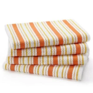 COTTON CRAFT - 4 Pack - Basket Weave Kitchen Towels - Coral - Cotton - Oversized - Picture 1 of 8