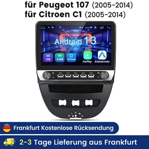 Für Peugeot 107 Citroen C1 Toyota Aygo Carplay Android 13 Autoradio GPS Nav WIFI - Bild 1 von 18