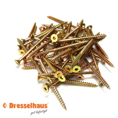 DRESSELHAUS Spanplattenschrauben Teilgewinde JD79, 54 Größen, Holzschrauben Torx verzinkt l