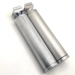 2 pz manico laringoscopio standard fibra ottica media acciaio inox - Foto 1 di 1