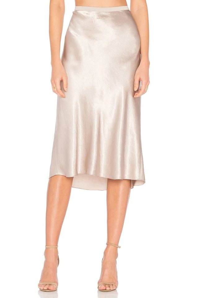 Vince 女式缎面懒人中裙,Gesso 尺寸 L 307230 — 第 1/4 张图片