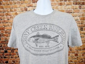 Chaps Men T Shirt Size Medium Stony Creek Reservoir Gray - Picture 1 of 7