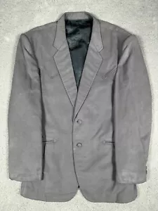 Men’s Vintage Western Microfiber Gray Blazer 44L USA Venice Co Tailors - Picture 1 of 9
