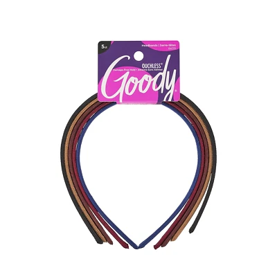 Goody Ouchless Shoestring Headbands - 5 Ct, Assorted Colors, Stylish & Lightweig - Image 1 of 4