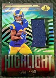 2021 Panini Illusions Football Cam Akers Highlight Swatches Mem Insert HS-CA - Picture 1 of 2