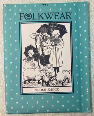 Folkwear #221 English Smock Sewing Pattern Unisex Sm-Lg Uncut FF - Image 1 of 4