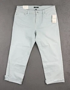Lauren Ralph Lauren English Blue Sz 14W Premier Straight Ankle Jeans Raw Hem NEW - Picture 1 of 15