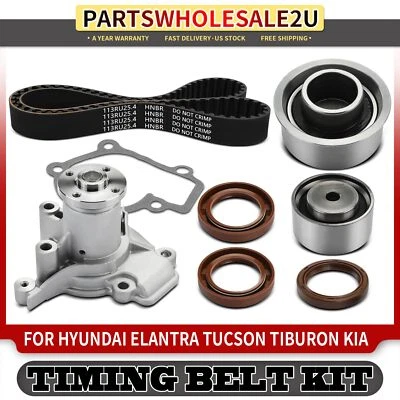 7x Kit de correa de distribución con bomba de agua para Hyundai Elantra 1999-2007 Tiburon Tucson Foto 1 de 4