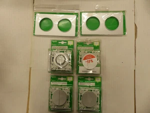 SET 2x Dimmer 2x 2-Fach Rahmen 1x Doppelwechselschalter 1x Kreuzschalter Silber - Picture 1 of 5