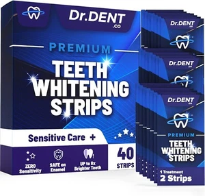 Dr Dent Premium Professional Teeth Whitening Strips x 40 20 Days EXP March 2026 - Picture 1 of 7