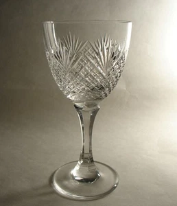 4 ABP Strawberry Diamond Fan American Brilliant Cut Glass Crystal Wine Glasses - Picture 1 of 8
