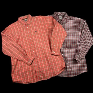 2 Cinch Hemden Herren XL gestreift kariert Western eckig Knopf Ranch Cowboy Rodeo ** - Bild 1 von 11