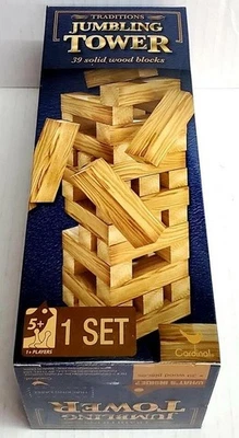 Jumbling TUMBLING Tower Solid Wood 39 Stacking Blocks Game Family Fun Create - Image 1 of 3