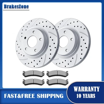 Комплект передних тормозных колодок 305 мм для GMC Safari Savana 1500 2500 Yukon Drilled - Изображение 1 из 4