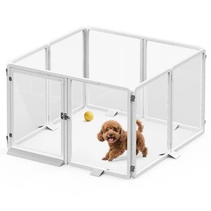 Clear Acrylic Pet Playpen,Transparent Dog Fence with Support Feet for Small Pets - Picture 1 of 30